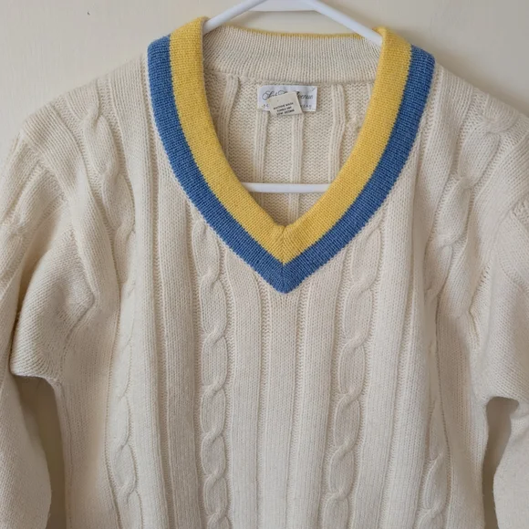 Vtg Saks Fifth Avenue Womens S Wintuk Orlan Cable Knit Sweater Tennis Preppy - Picture 3 of 6